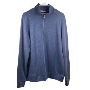 NEW Flag & Anthem Size Small Quarter Zip Pullover Sweater Premium Cotton Blue
